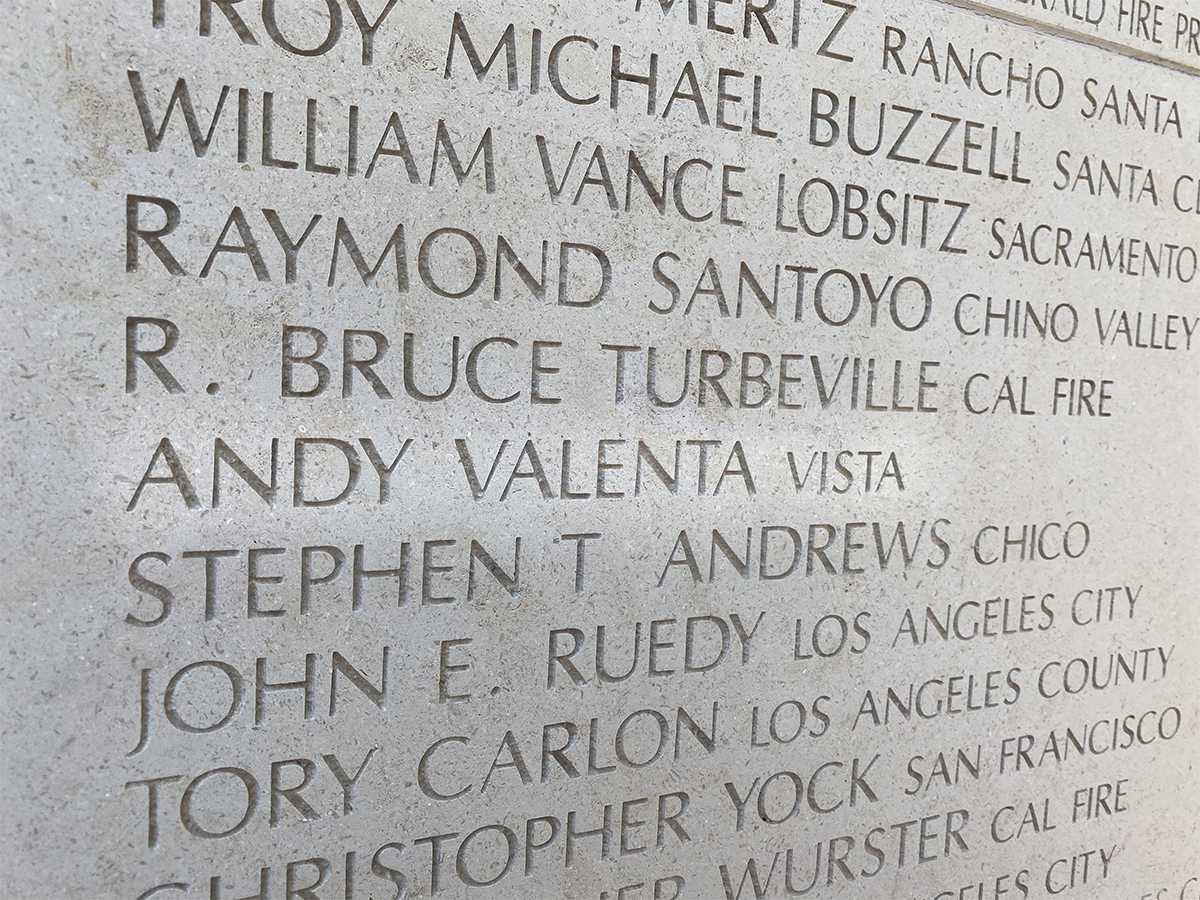 California Firefighter Memorial Wall